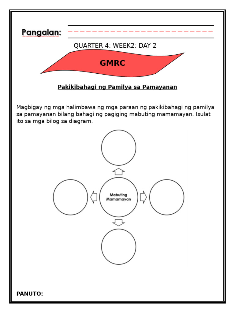 Worksheet Gmrc Q4 Week2 Pdf