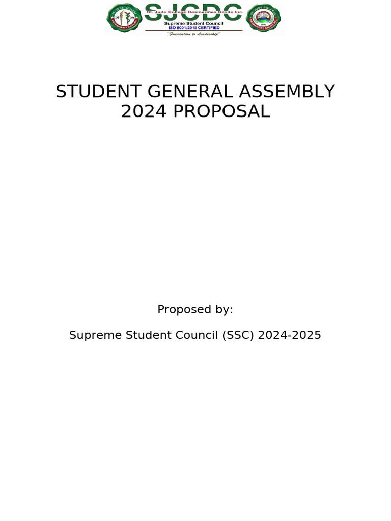 Student General Assembly 2024 Proposal 1 | PDF
