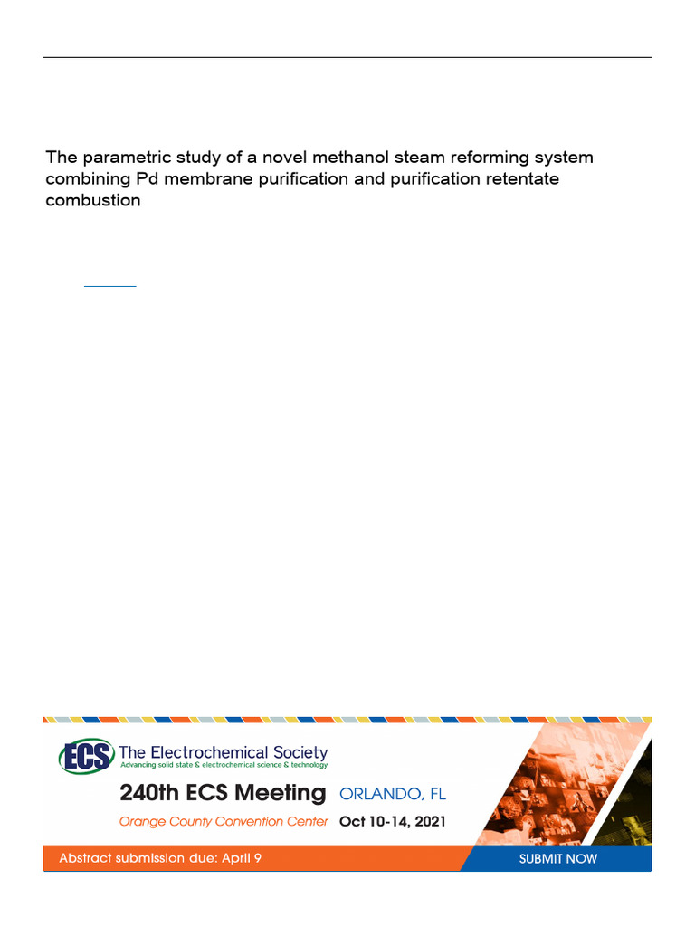 Methanol Steam Reforming System Study | PDF | Hydrogen | Methanol