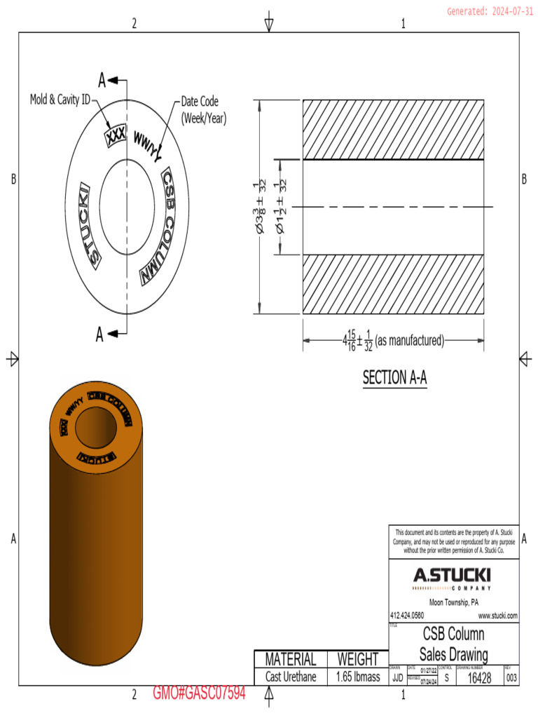 CSB Column Sales Drawing 16428 | PDF