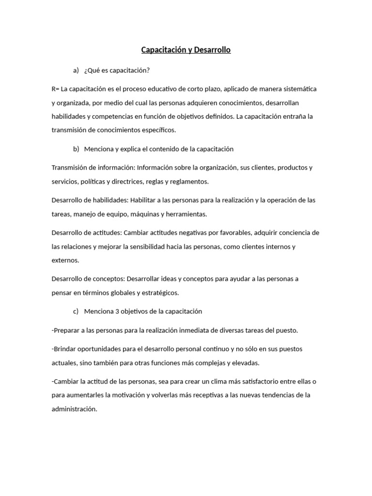 Capacitación y Desarrollo de Personal Efectivo | PDF | Aprendizaje ...