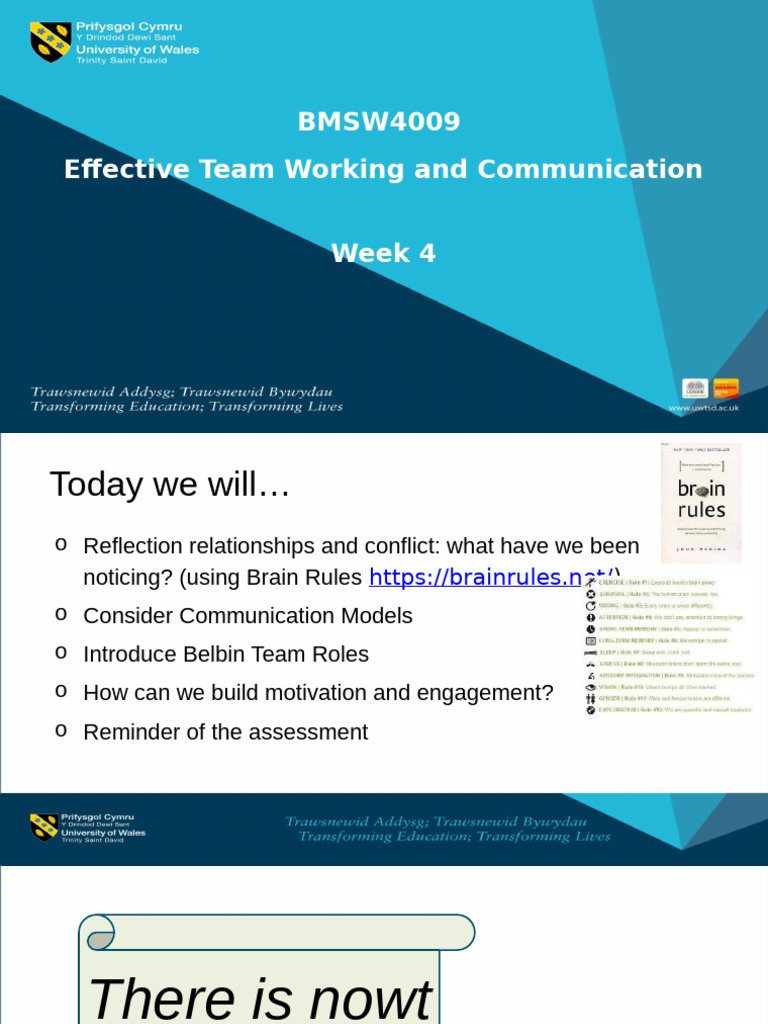 Effective Team Work and Communication - Sept 24 - Lecture 4 | PDF ...