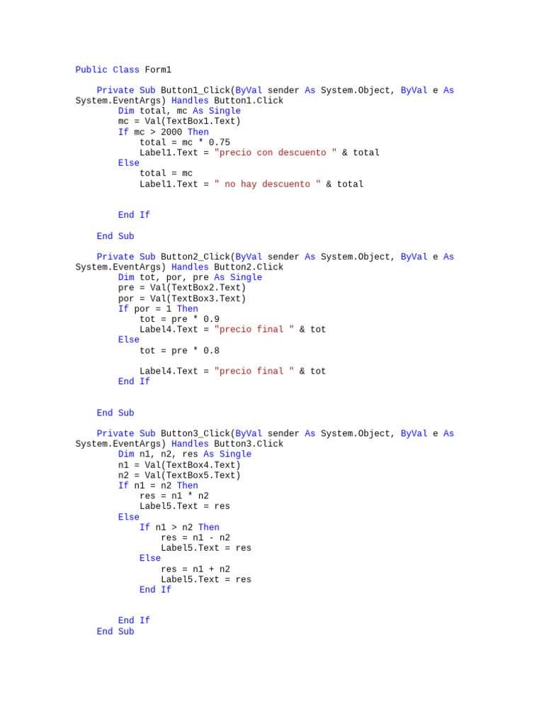 VB.NET Discount and Calculation Form | PDF