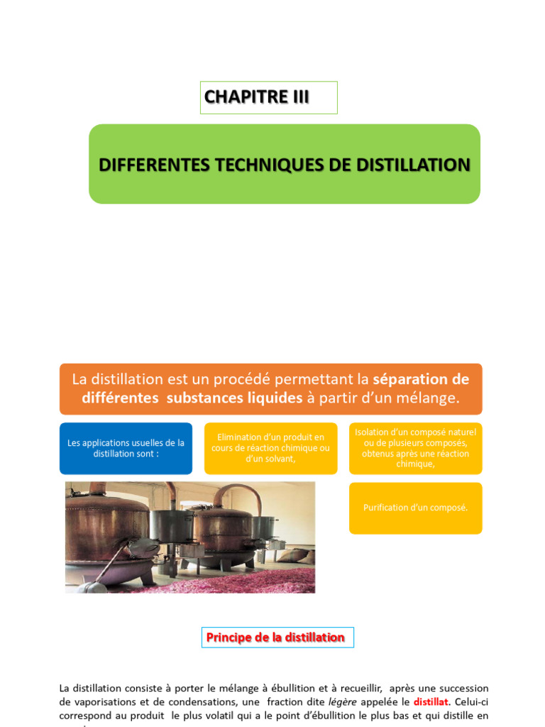 Distillation simple et fractionnée expliquée | PDF | Distillation ...