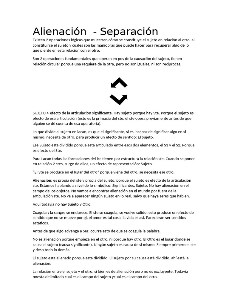 Alienación y separación del sujeto | PDF | Alienación social | Jacques ...