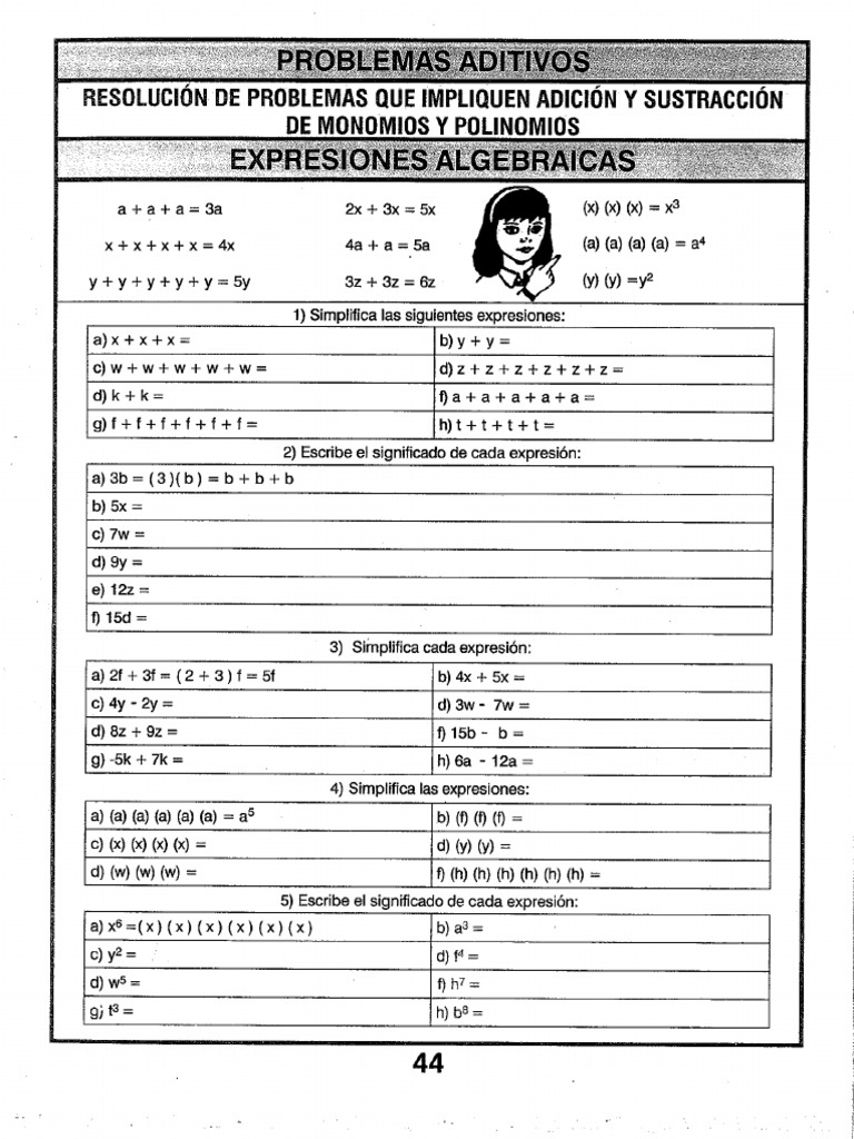 Ejercicios de Expresiones Algebraicas | PDF