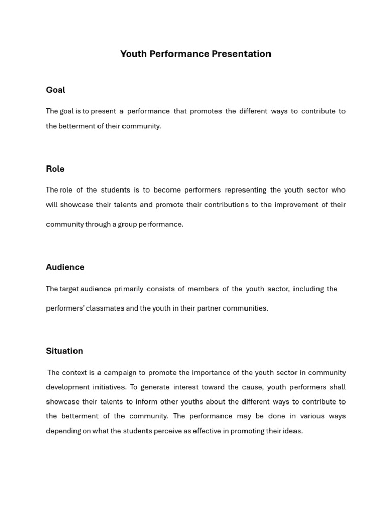 Youth Performance for Community Impact | PDF | Communication | Cognition