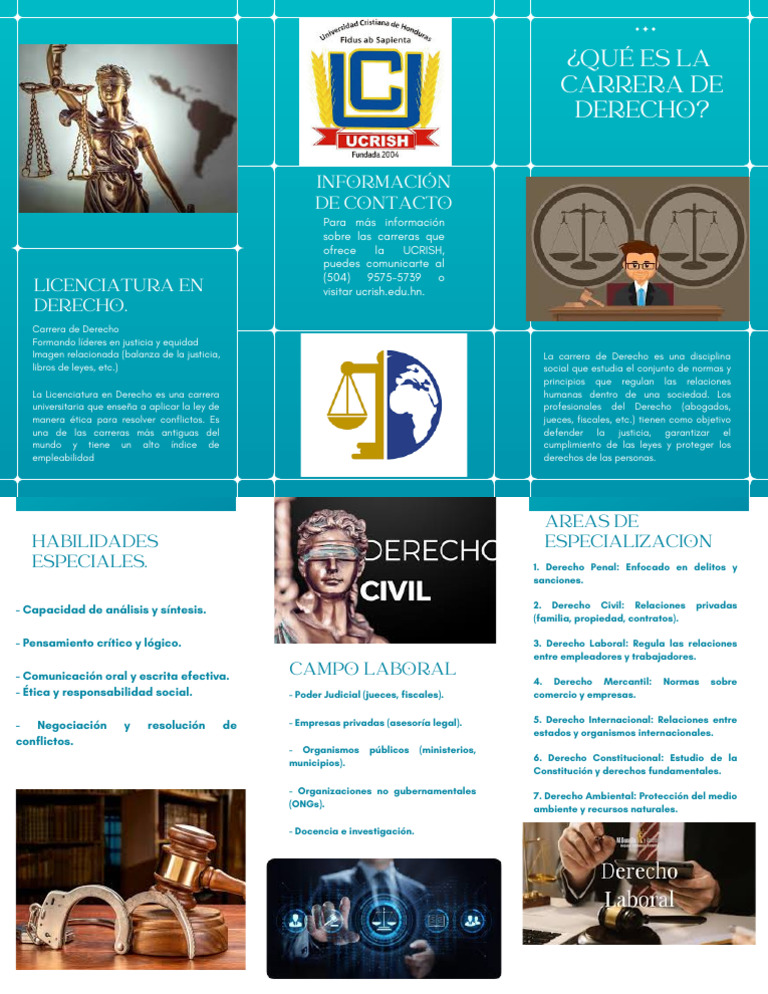 Trifolio de Datos Importantes de La Carrera de Derecho | PDF ...