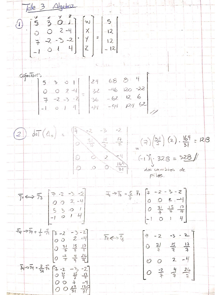 Taller 3 Algebra | PDF
