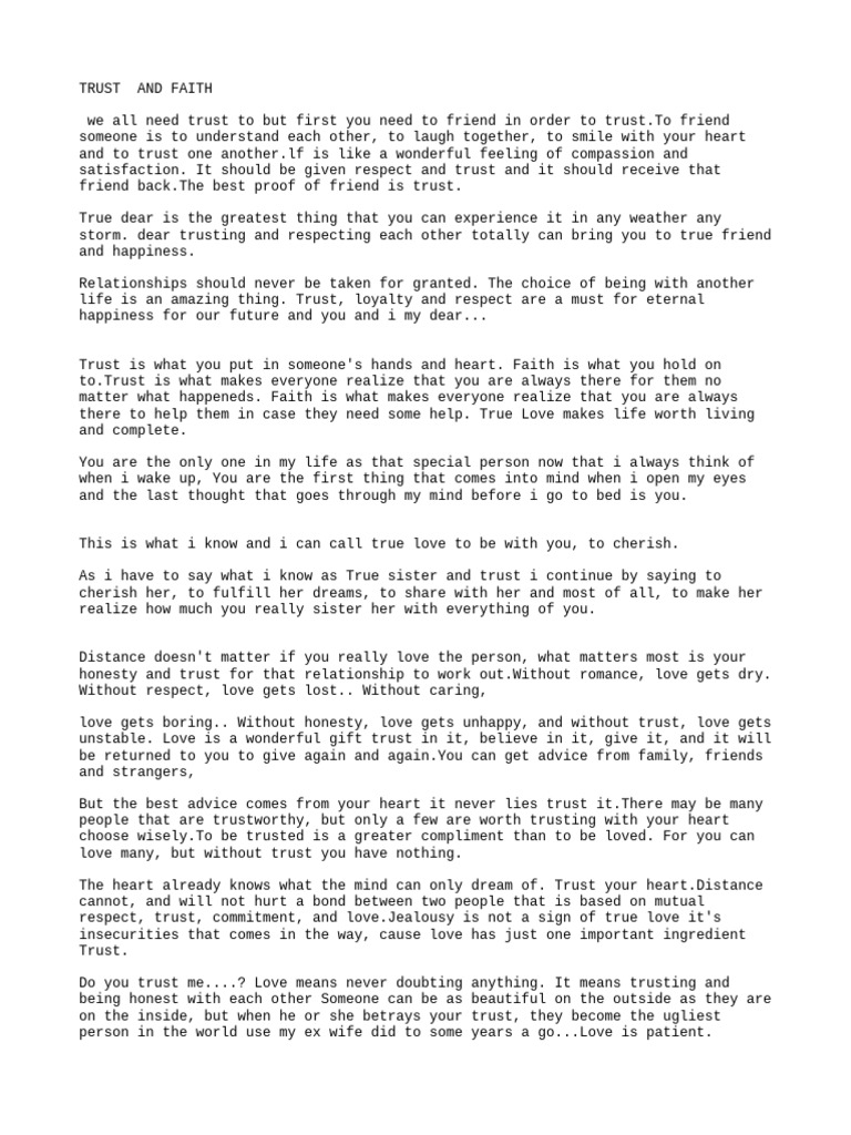 Trust and Love in Relationships | PDF | Love | Soulmate
