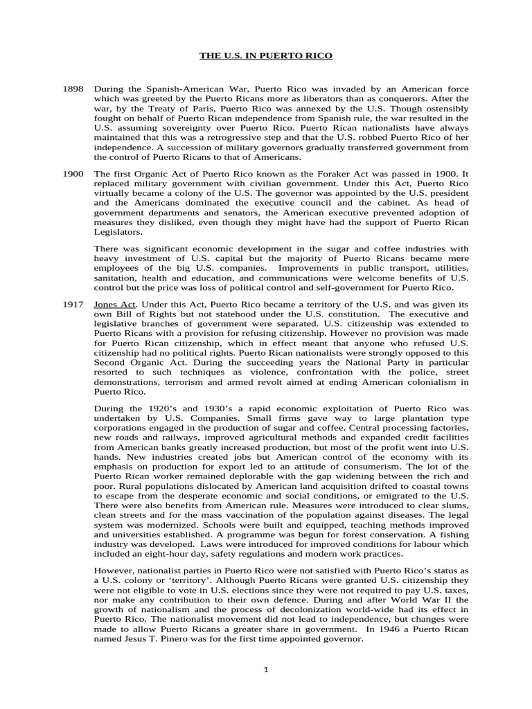U.S. Colonial Impact on Puerto Rico | PDF | Puerto Rico | The United States