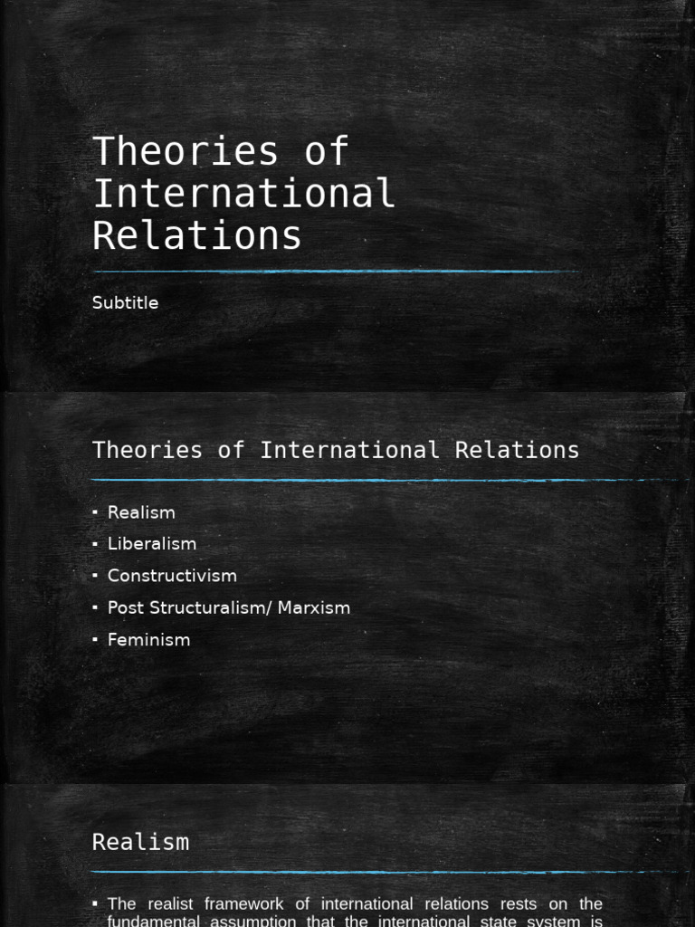 Theories of International Relations Explained | PDF | International ...