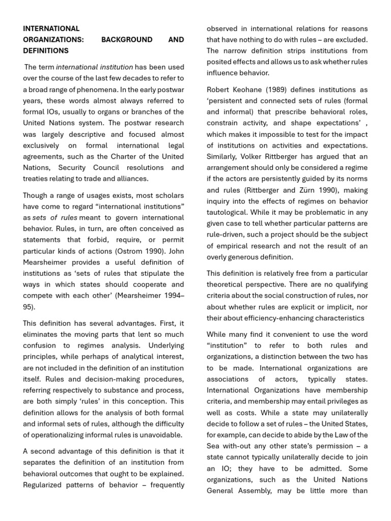 Understanding International Organizations | PDF | United Nations ...