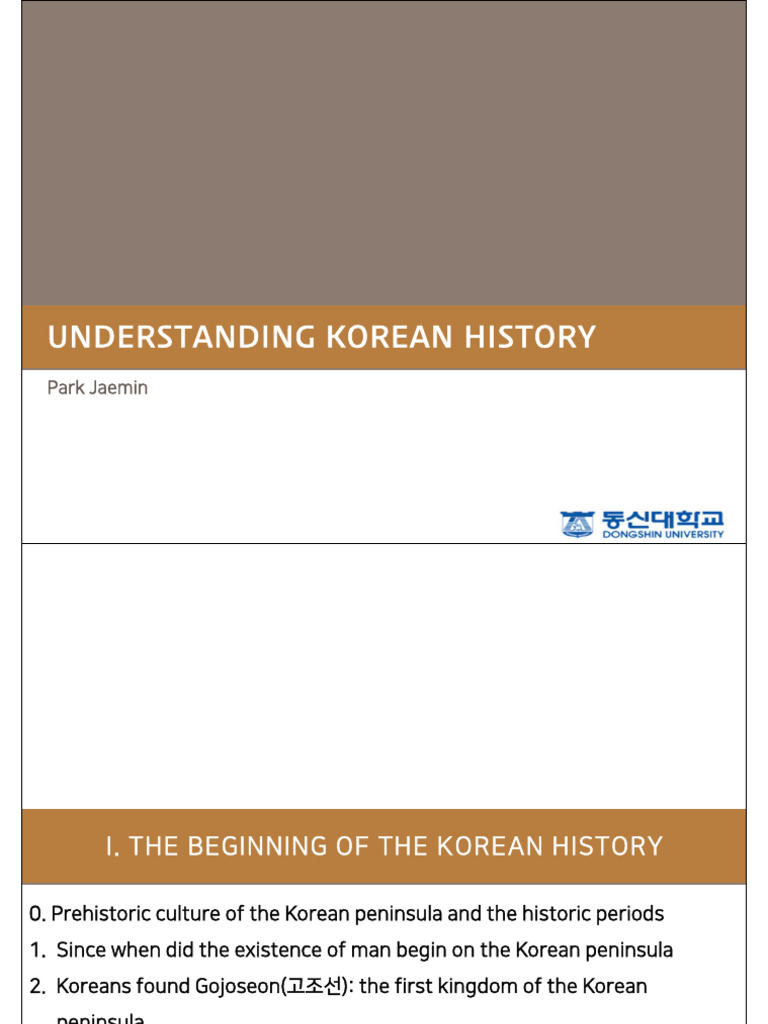 Korean History: From Prehistory to Gojoseon | PDF | Korea | Empire Of Japan