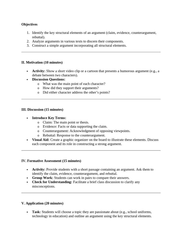 LP_key structural elements of arguments | PDF | Essays | Argument