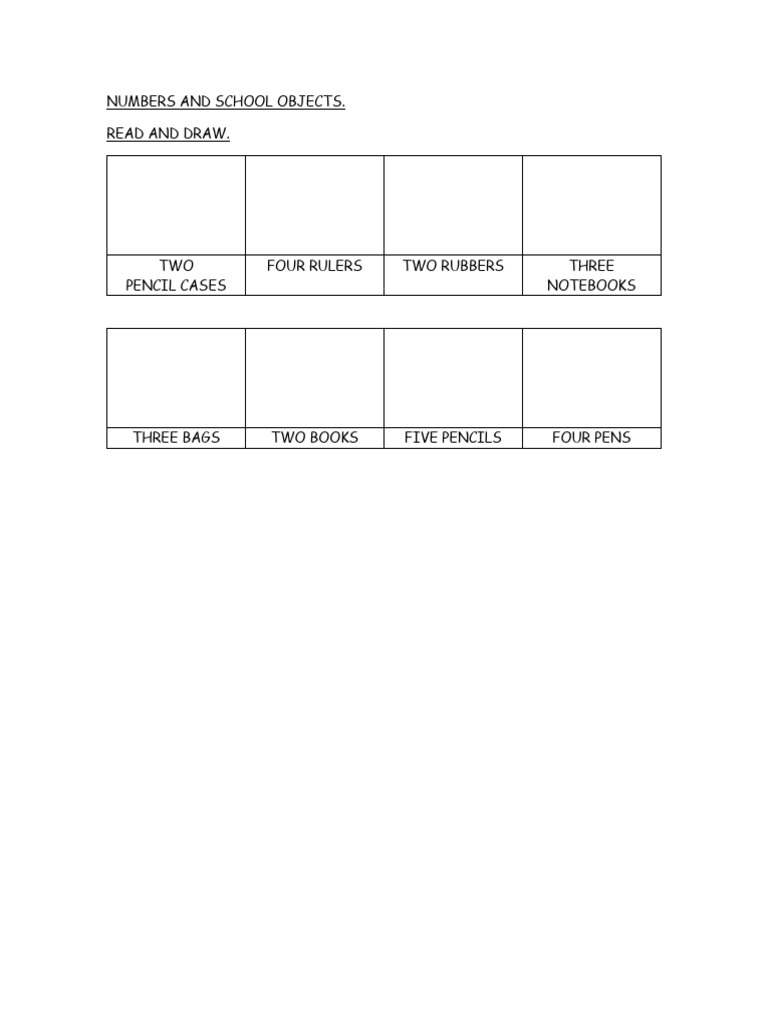 School Objects Numbers And Colors Guide Pdf