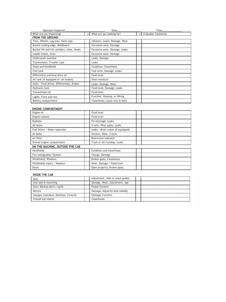 Wheel Loader Pdi | PDF