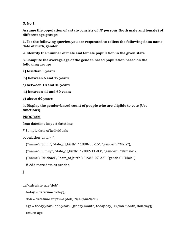 Population Data Analysis and Functions | PDF | Area | Computer Programming