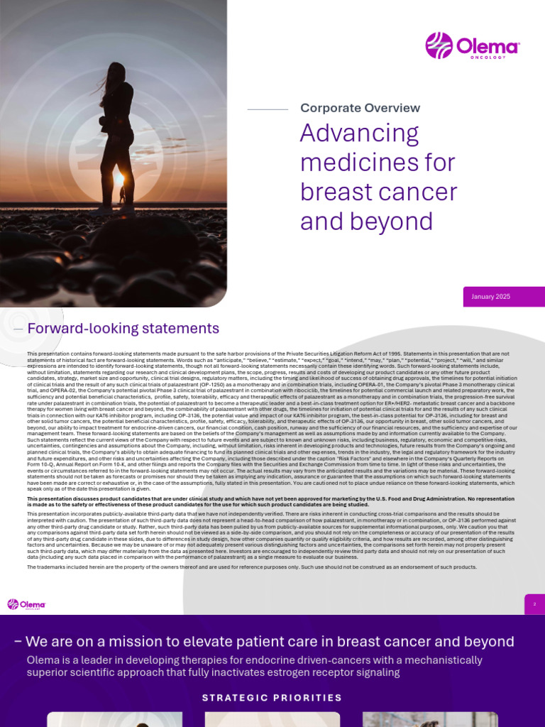 Olema Oncology_Corporate Presentation_January 2025 | PDF | Medicine | Drugs