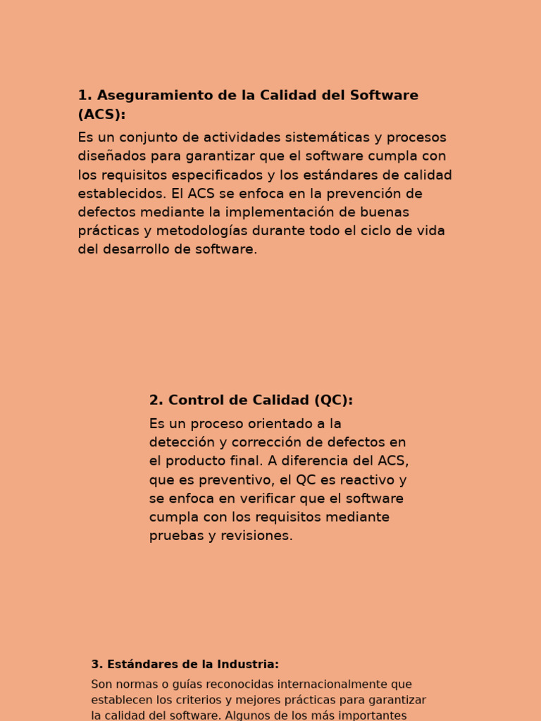 Aseguramiento y Control de Calidad en Software | PDF | Software ...