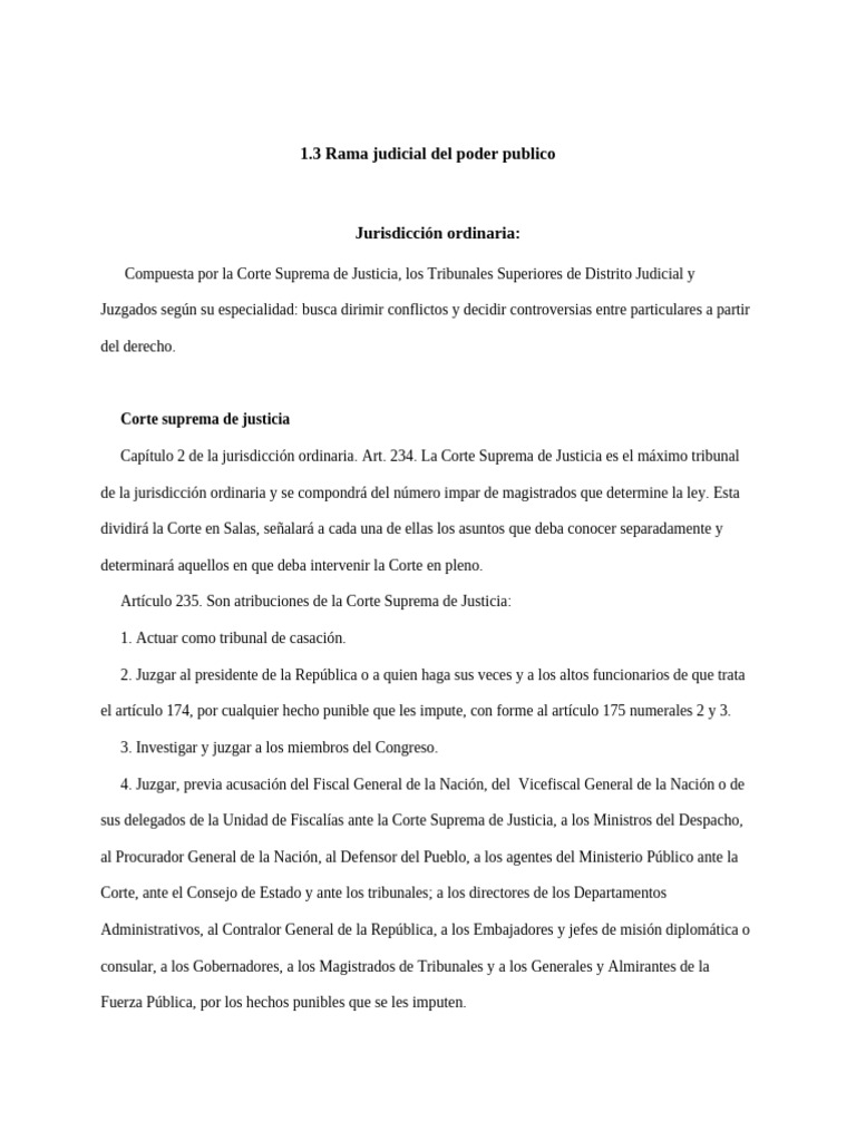 Estructura de la Corte Suprema de Justicia | PDF | Judicaturas | Ley ...