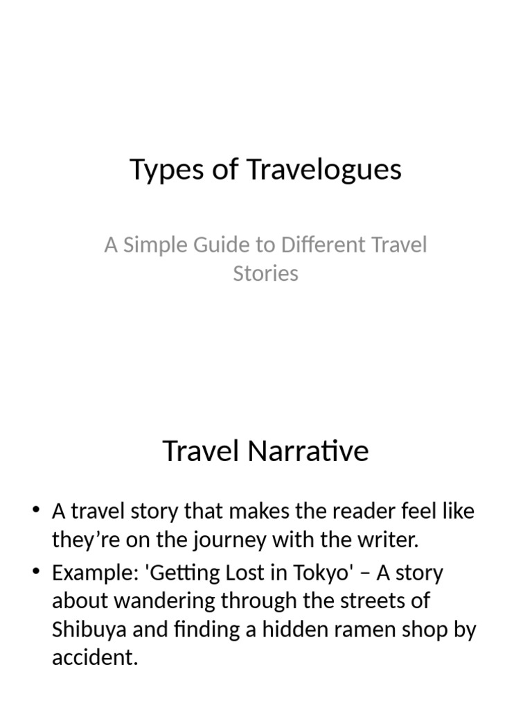 Guide to Travelogue Types | PDF