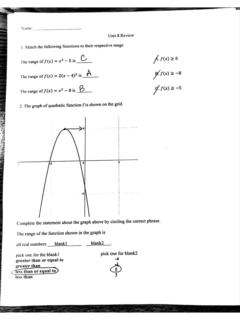 Unit+8+Review+Key | PDF