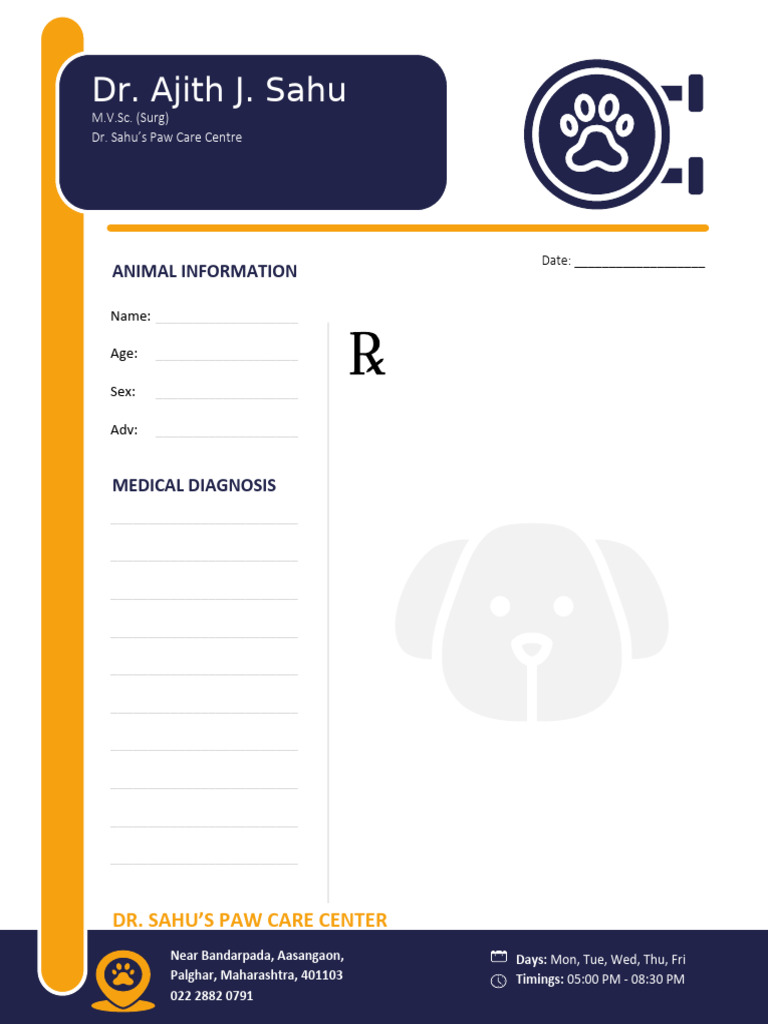 Veterinary Prescription Template | PDF