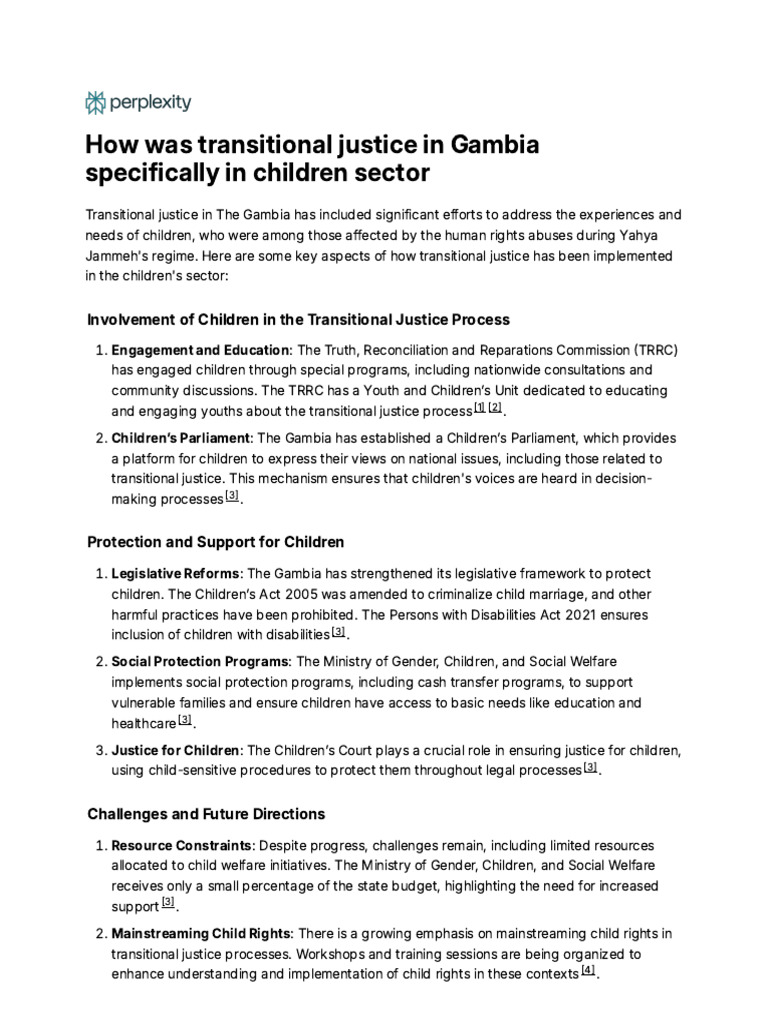 How Was Transitional Justice in Gambia | PDF | Transitional Justice ...