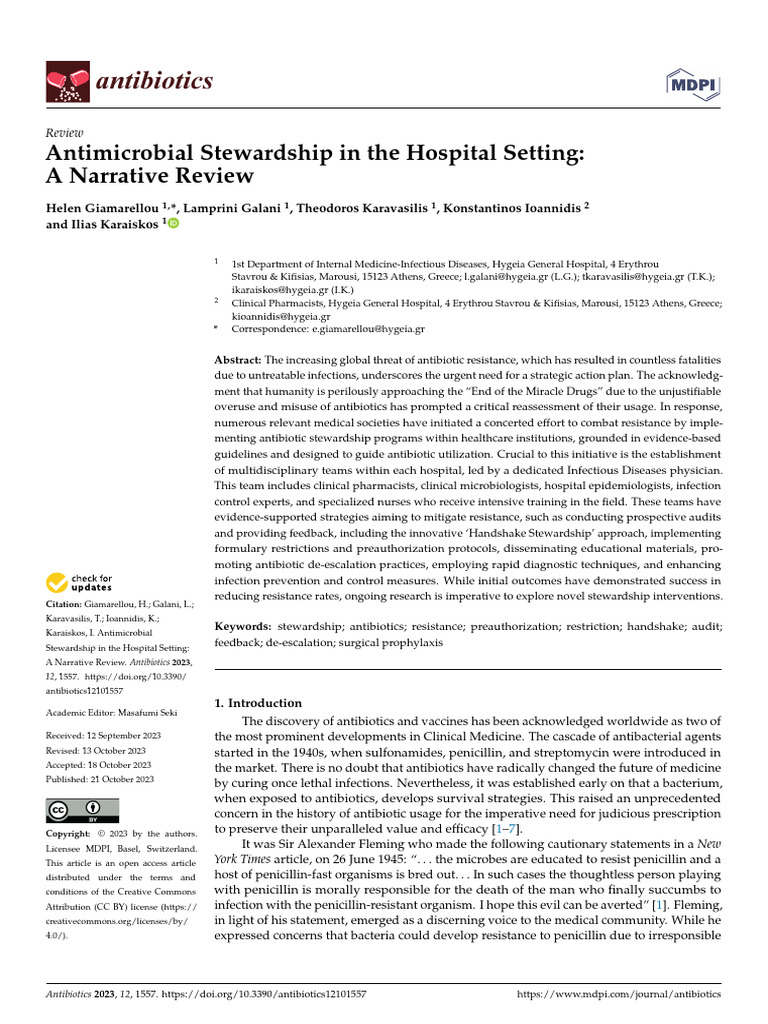 Antibiotics 12 01557 | PDF | Antimicrobial Resistance | Multiple Drug ...