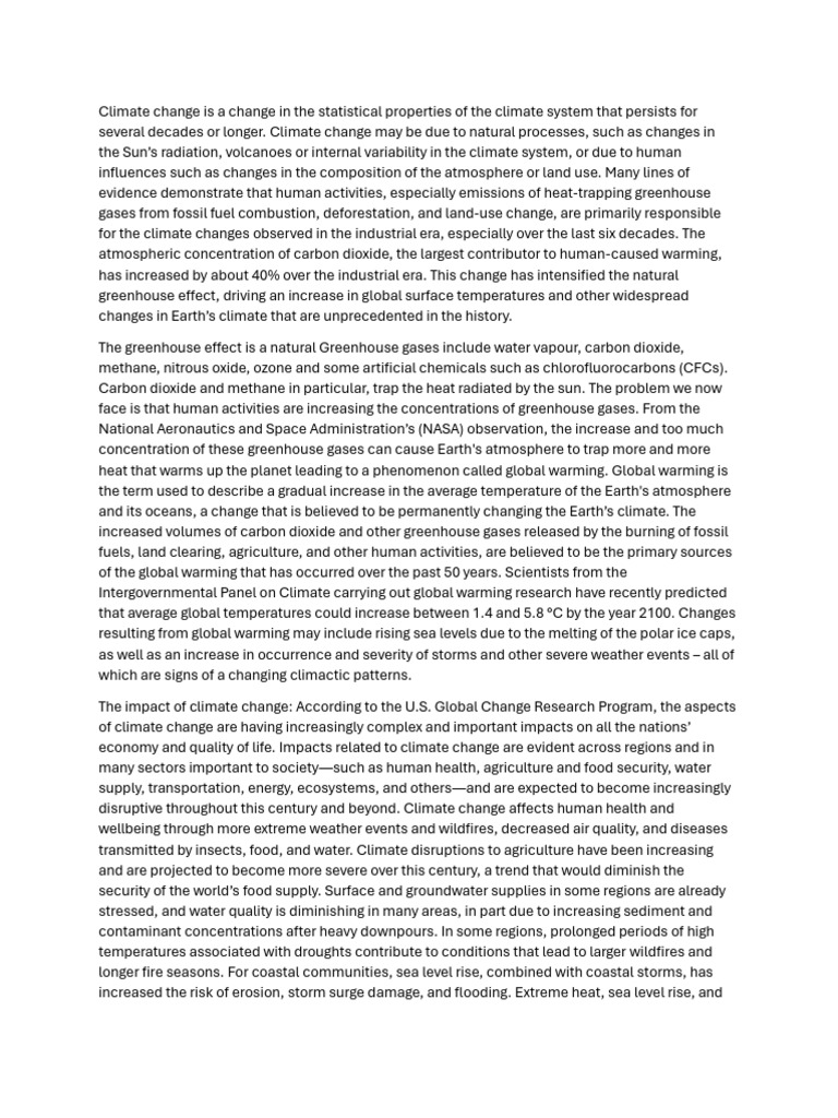 Understanding Climate Change Impacts | PDF | Greenhouse Gas | Climate ...