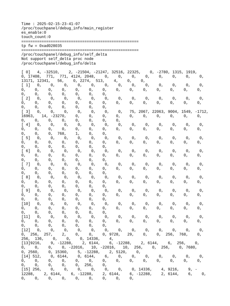 Touchpanel Debug Info Report | PDF