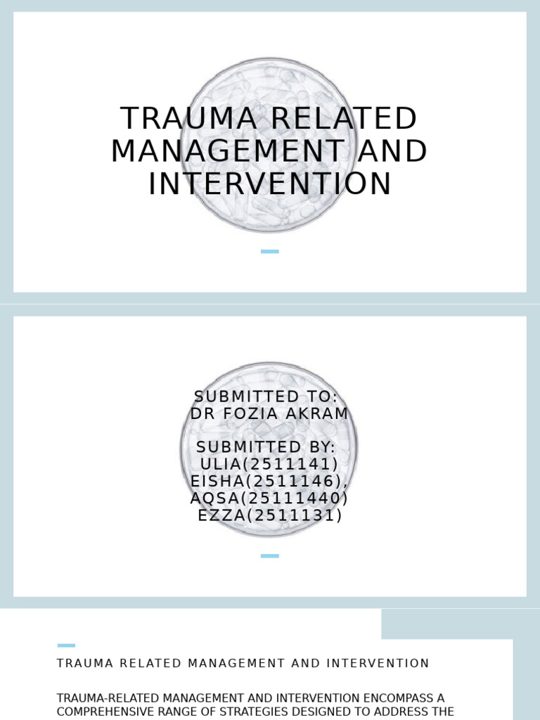 Trauma Related Management and Intervention | PDF | Psychological Trauma ...