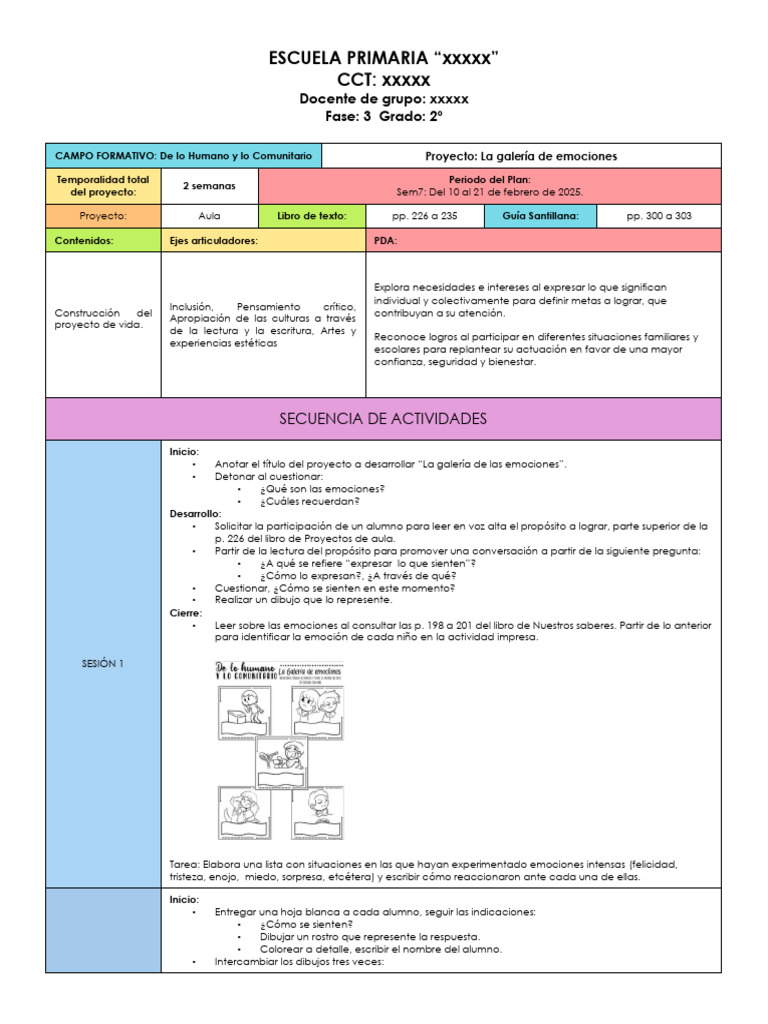 Proyecto "Galería de Emociones" 2º Grado | PDF | Las emociones ...