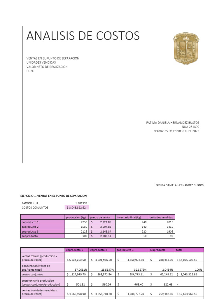 Análisis de Costos y Rentabilidad 2025 | PDF