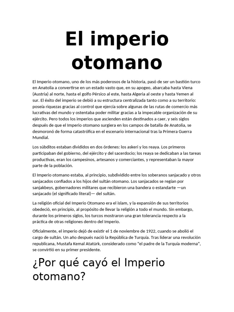 El Imperio Otomano | PDF