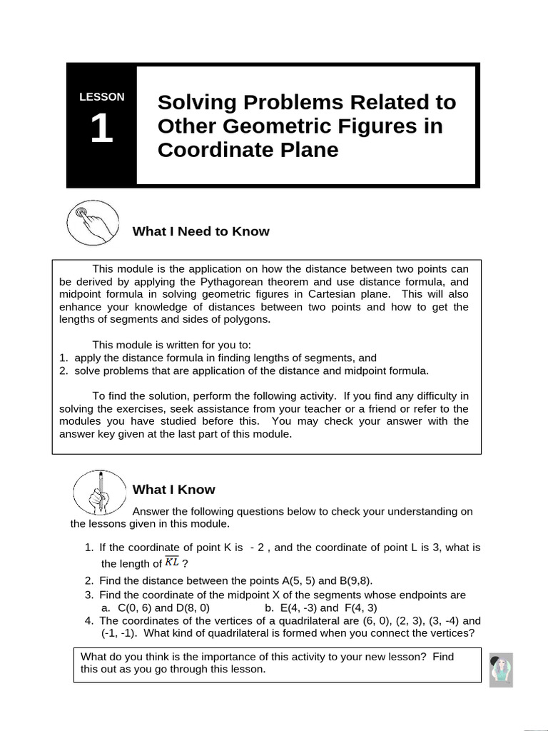 Math10 Q2 Module13 SolvingProblems v3 | PDF | Circle | Cartesian ...
