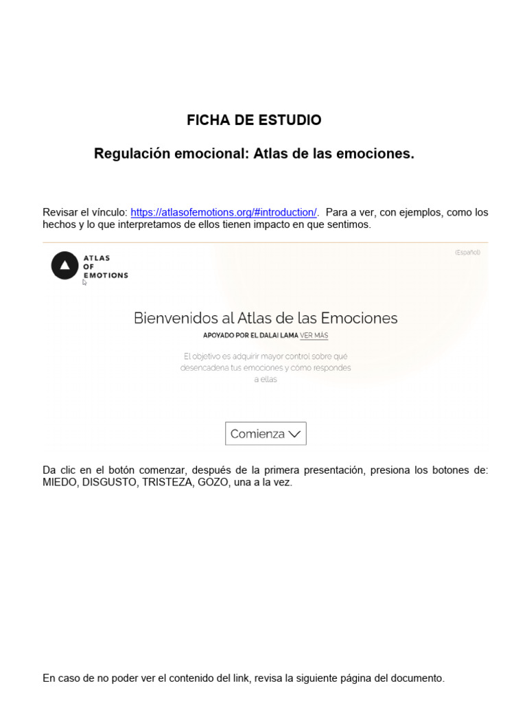 Atlas de las emociones y regulación emocional | PDF