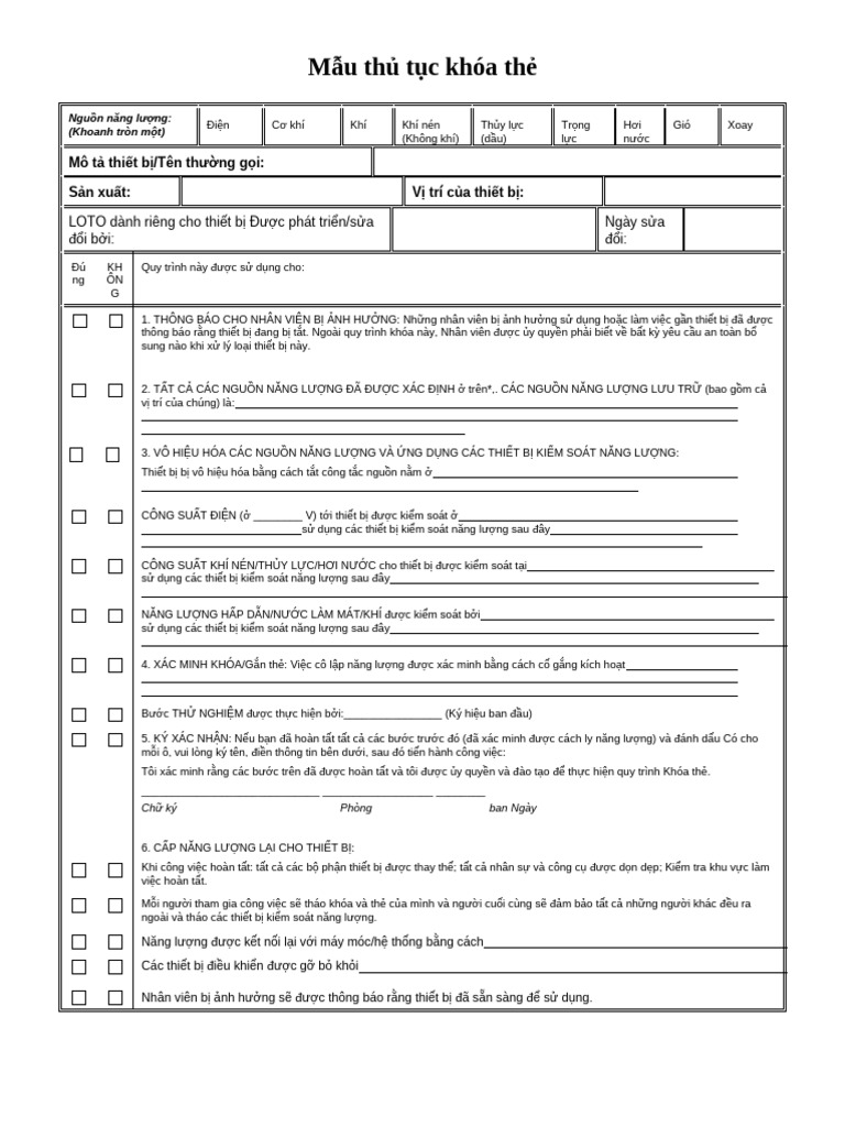 Sample Lockout Procedure 1 | PDF