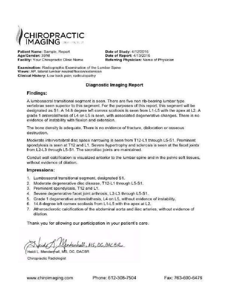 Radiology Report Pdf