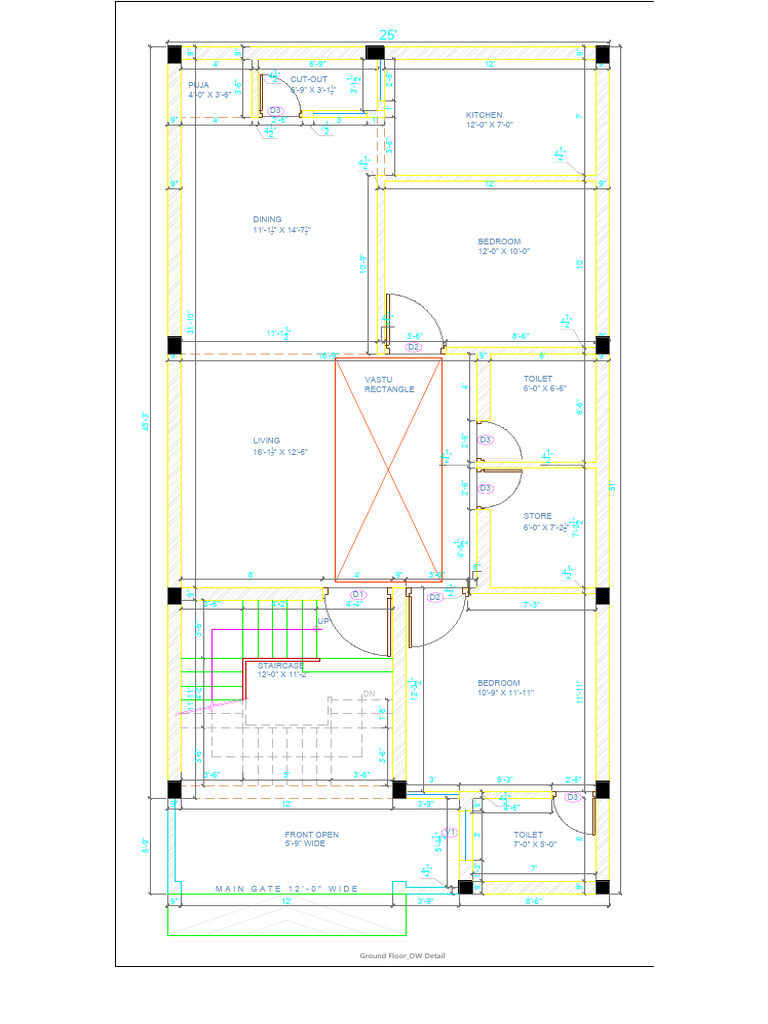Ground Floor Layout and Dimensions | PDF | Home