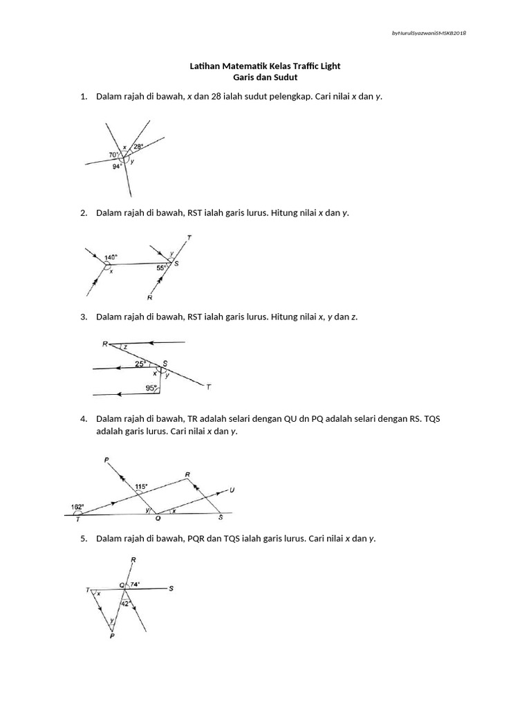 Latihan Matematik - Poligon Dan Sudut | PDF