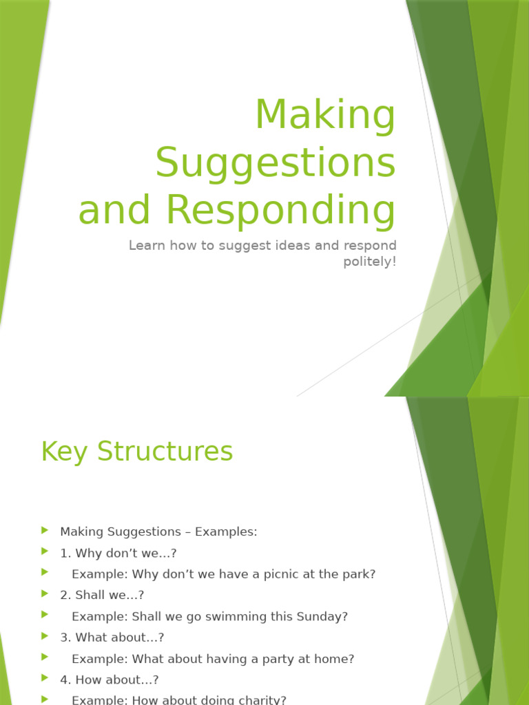 Making Suggestions and Responses Guide | PDF