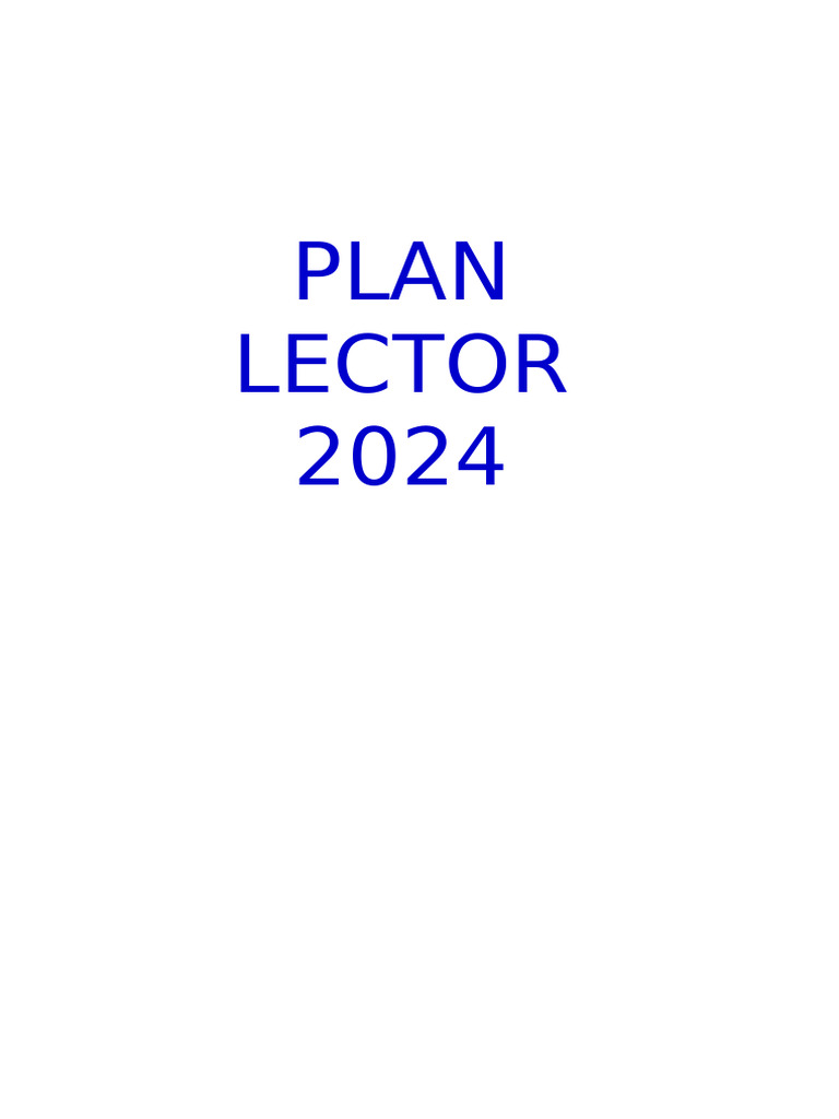 Plan Lector 2024 Ok | PDF | Comprensión lectora | Maestros