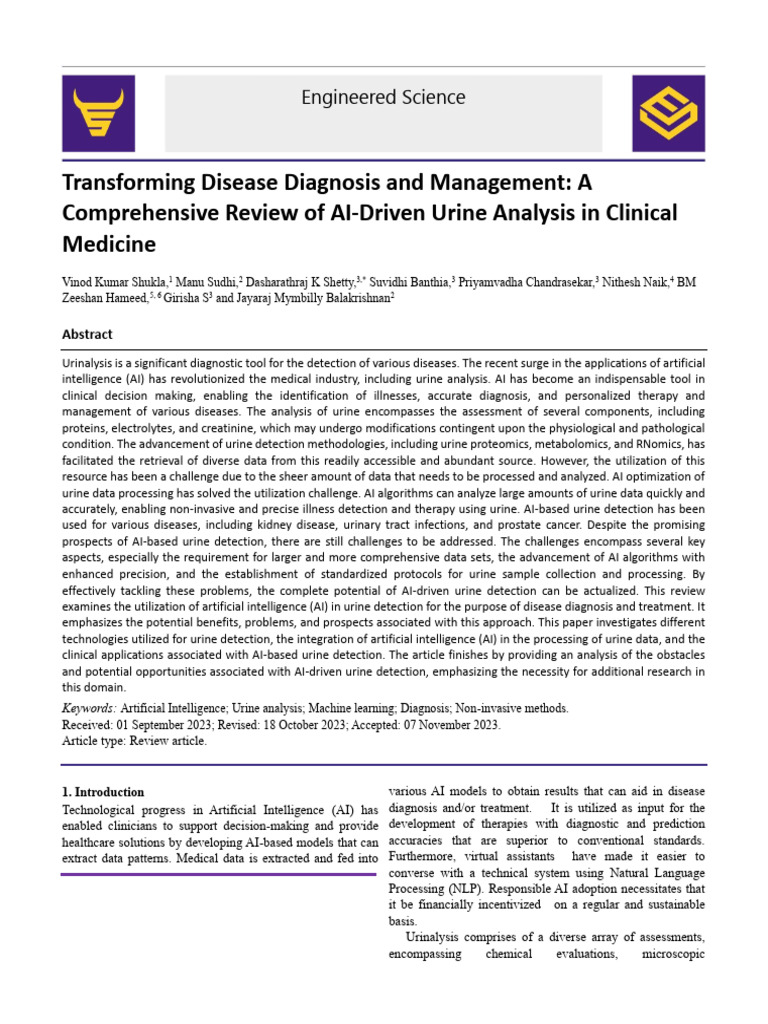 Transforming Disease Diagnosis Review Paper | PDF | Artificial ...