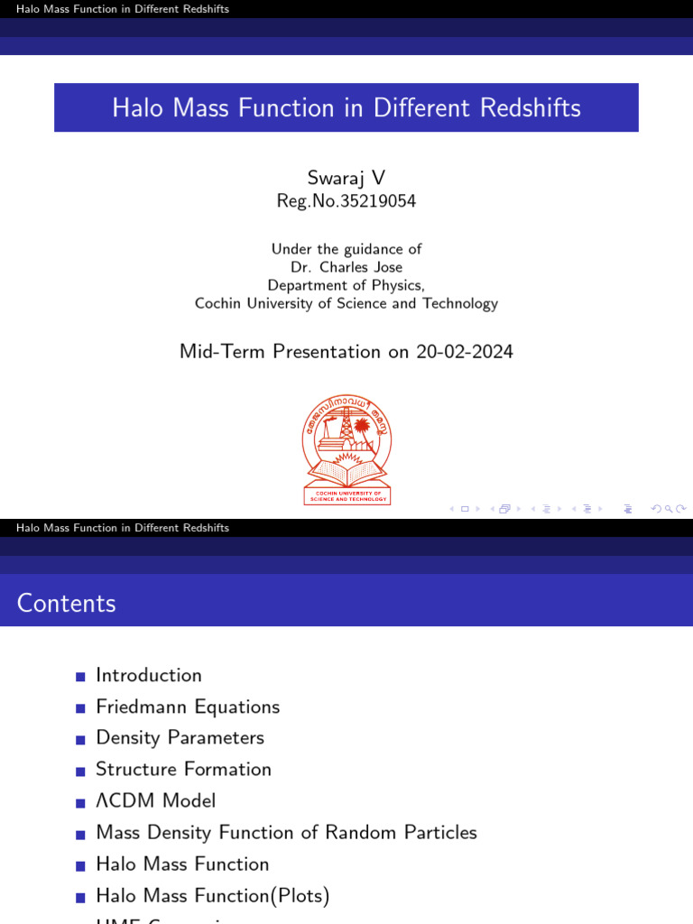 S10 MSC Project N Body Simulation | PDF | Physical Cosmology | Redshift