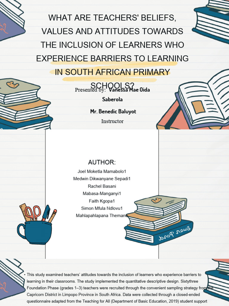 Teachers' Attitudes on Inclusive Education | PDF | Inclusion (Education ...