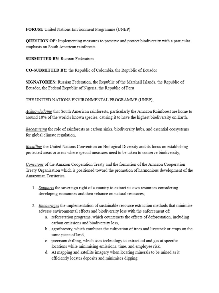 (PARTIAL) - Draft Resolution - UNEP Agenda 2 - UNEP3 Russia | PDF ...