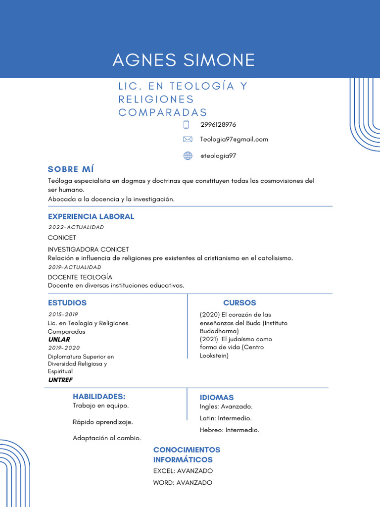 Curriculum Vitae Agnes Simone | PDF