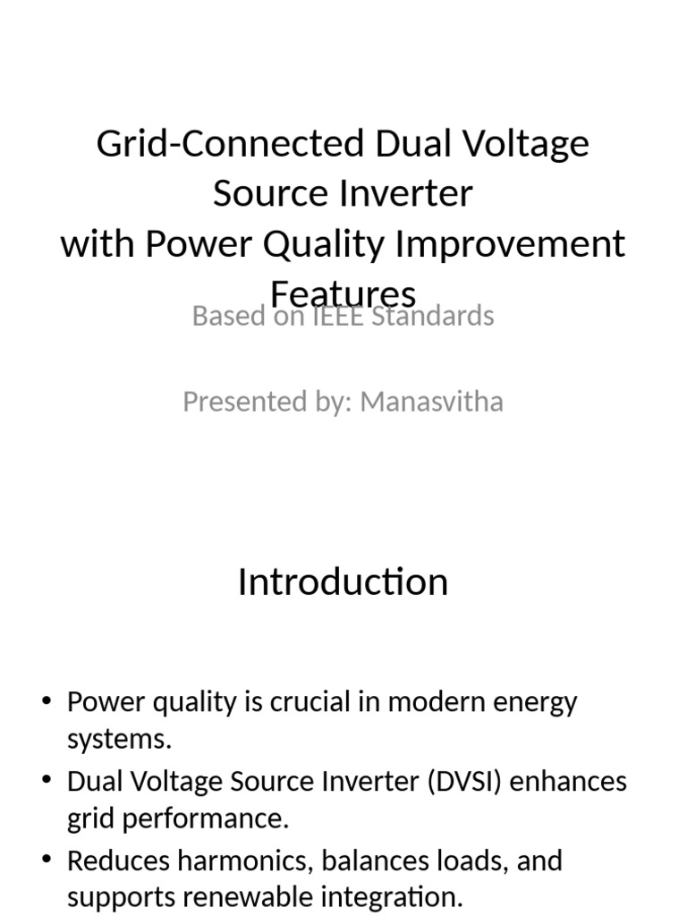 Grid Connected DVSI Presentation Enhanced | PDF | Power Inverter ...